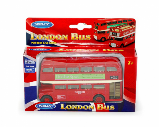 Автобус Welly &quot;LONDON BUS 5&quot;, метал., 2 вида, масштаб 1:60, в кор.16*13*4.5см Фото