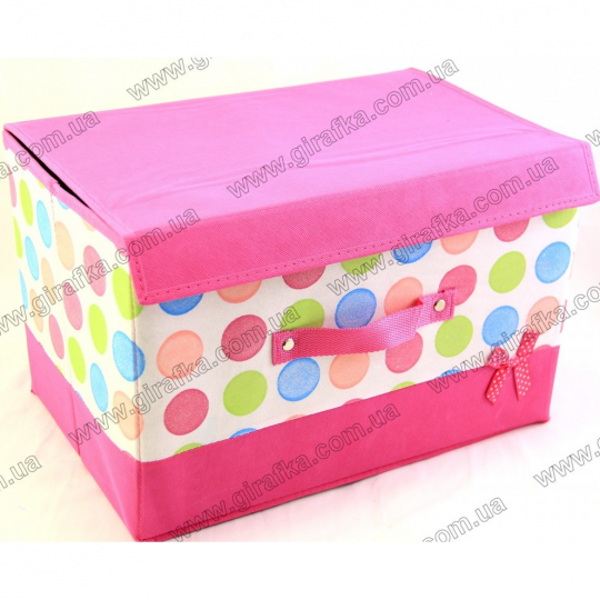 Ящик для хранения розовый &quot;Горошек&quot; Фото