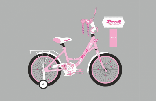 Велосипед детский PROF1 16д. Y1621 (1шт) Butterfly,SKD45,розовый,звонок,фонарь,доп.кол Фото