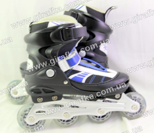 Ролики Extreme Motion EM-006 синие размер  L(40-43) метал. рама, кліпса, шнурок, світло, колеса PU, ABEC-5, Фото