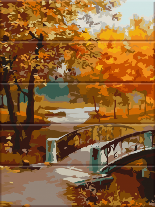 Картина по номерам на дереве &quot;Осенний парк&quot; в кор. 30*40см, ТМ ArtStory Фото