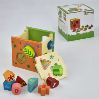 Деревянная игра Куб-сортер С 29380 (18) в коробке