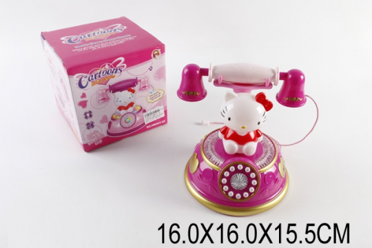 Муз.телефон HM557-32(48шт/2) Hello Kitty, батар, свет, звук, в кор.16*16*15, 5см Фото