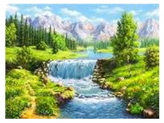 Картина по номерам &quot;Река в лесу&quot; 40*50см,крас.-акрил,кисть-3шт.(1*30) Фото