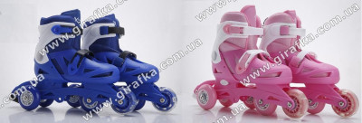 Ролики RS16021 размер S 31-34, пластиковая рама, колеса PVC, 1 свет, 2 цвета