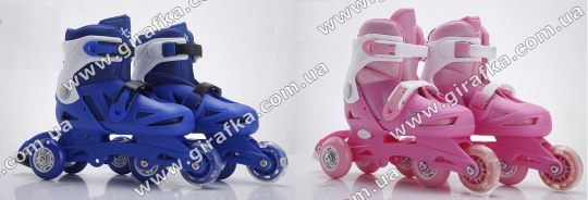 Ролики RS16021 размер S 31-34, пластиковая рама, колеса PVC, 1 свет, 2 цвета Фото