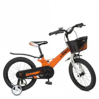 Велосипед детский 18д.WLN1850D-4N (1шт) Hunter,SKD 85,магниев.рама,оранж,зв,корзина отдельно,доп.кол