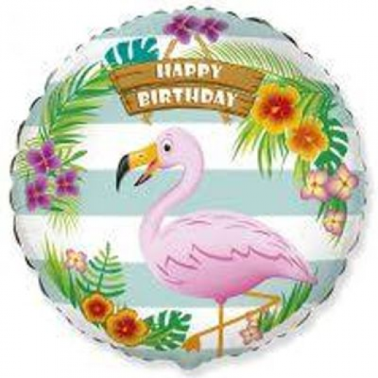 Фольгированные шары с рисунком 3202-0549 ф 18&quot; hb фламинго тропический Фото