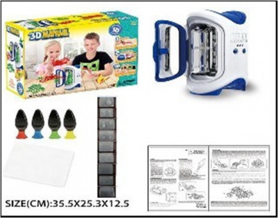 Набор ручка 3D LM111-1 печка для запекания, формочки, 4 цвета ручек, в коробке 35,5*25,3*12,5