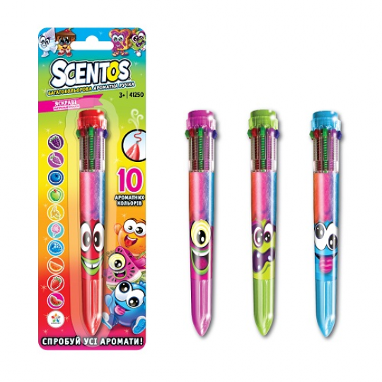 Многоцветная ароматная шариковая ручка - ВОЛШЕБНОЕ НАСТРОЕНИЕ (10 цветов) Фото