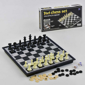 Шахматы 9518 (60) 3 в1, магнитные, в коробке