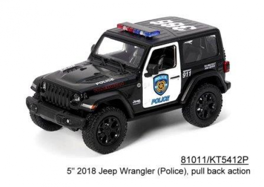 Машина метал. &quot;Kinsmart&quot;  Jeep Wrangler Police инерц., откр. дв., в кор.  (96шт) Фото