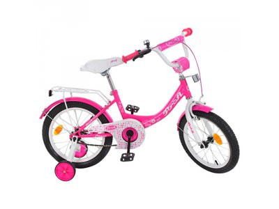 Велосипед детский PROF1 18д. Y1813 (1шт) Princess,малиновый,звонок,доп.колеса