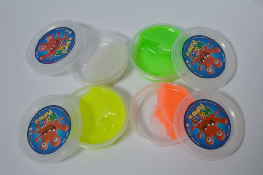Пластилин жвачка для рук 8256 флюоресцентные цвета упаковка 10гр. Фото