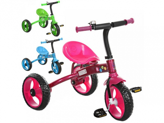 Велосипед M 3253 (3шт) 3 колеса, колеса EVA, 3цвета(голубой, розовый, зеленый) Фото