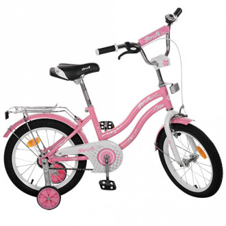 Велосипед детский PROF1 16д. L1691 (1шт) Star, розовый,звонок,доп.колеса