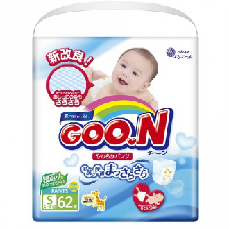Трусики-подгузники GOO.N для активных детей 5-9 кг (размер S, унисекс, 62 шт)