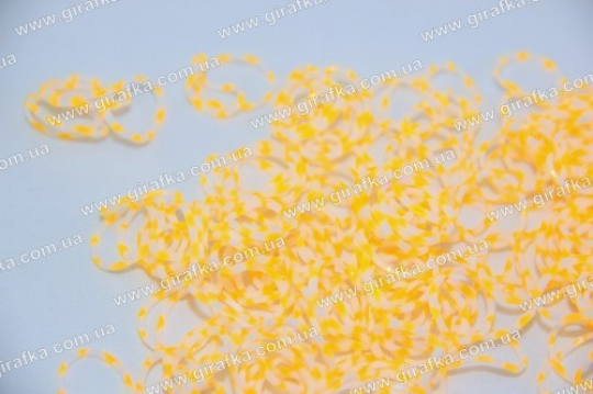 Полосатые резинки для плетения 200 штук бело-оранжевые купить Фото