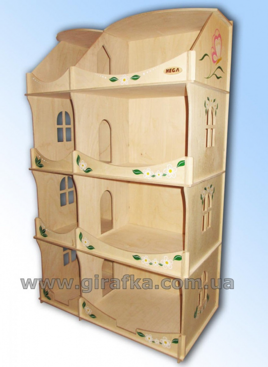 Кукольный домик 4 этажа с росписью Фото