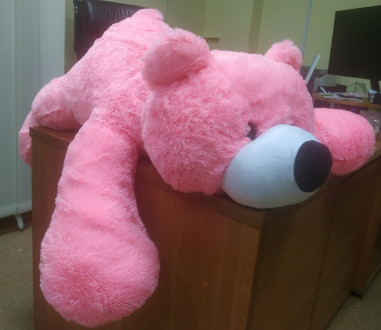 Медведь Умка, большой, розовый, 100см