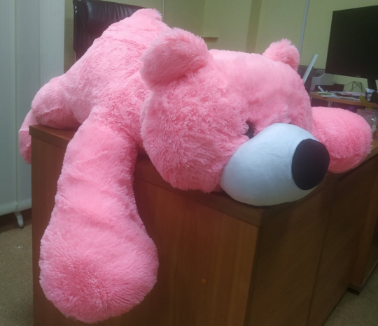 Медведь Умка, большой, розовый, 100см Фото