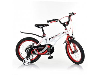 Велосипед детский PROF1 16д. LMG16202 (1шт) Infinity,магнез.рама,бело-красн,звонок,доп.кол