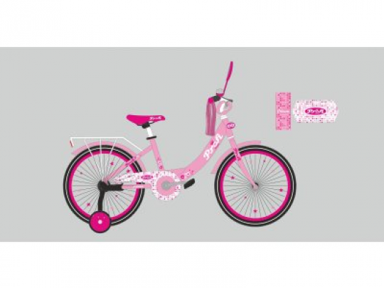 Велосипед детский PROF1 20д. XD2011 (1шт) Princess,розовый,свет,звонок,зерк.,подножка Фото