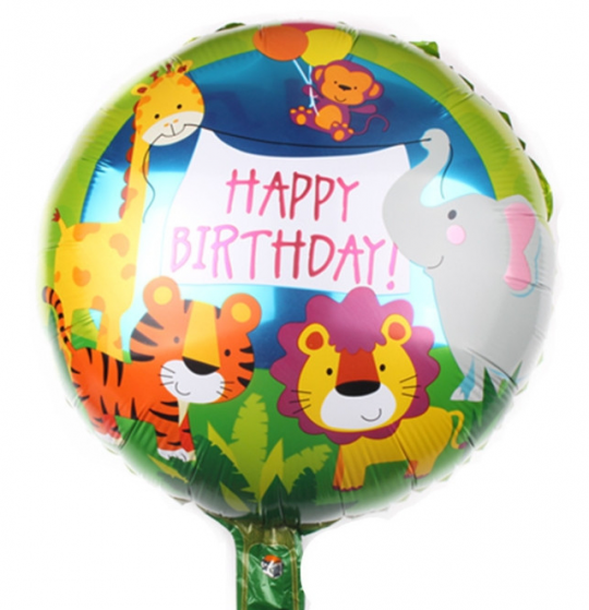 Фольгированный шар Happy Birthday зверюшки Фото