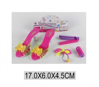 Аксессуары для девочек 888-32 (240шт/3) туфли, расчёска, аксесс, в пак. 17*5*6см