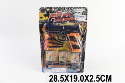 Полицейский набор 7700-8 (288шт/2) пистолет, присоски, мишень, на планшетке 28, 5*19*2, 5см