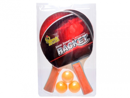 Теннис наст.BT-PPS-0003 ракетки (0,7см,цвет.ручка)+3мяча пласт.ш.к./60/ Фото