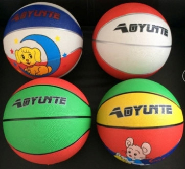 Мяч баскетбольный BT-BTB-0014 резиновый, размер 3 300г 4цв.ш.к./80/