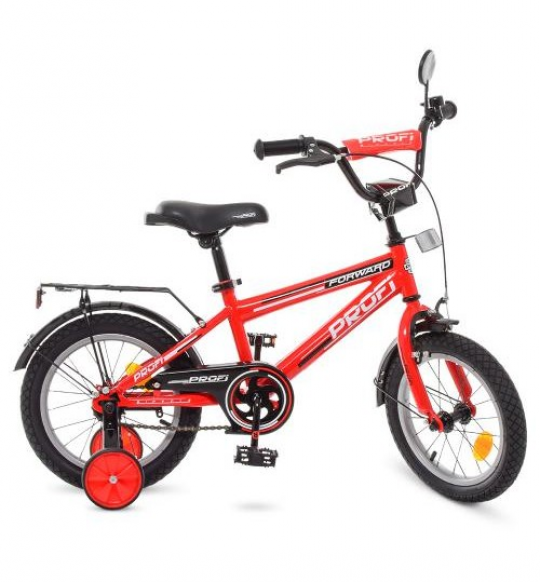 Велосипед детский PROF1 14д. T1475 (1шт) Forward,красный,звонок,доп.колеса Фото