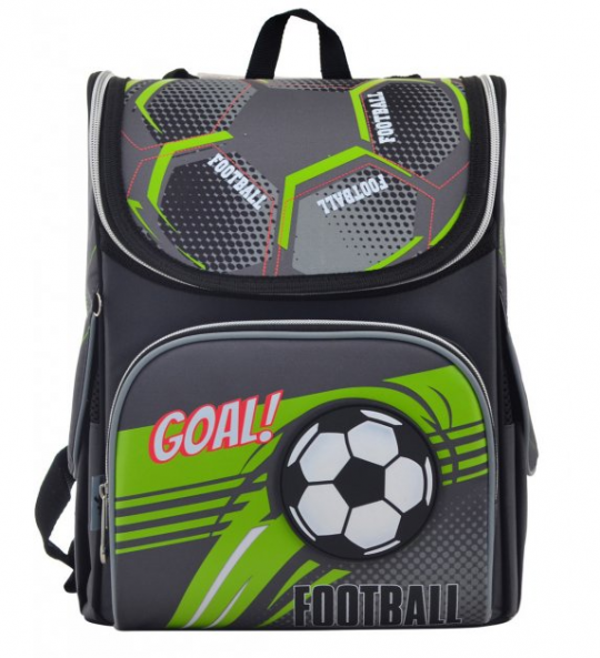 Рюкзак школьный каркасный для мальчика YES H-11 &quot;Football&quot; 12 л 34х26х14 см Серый Фото