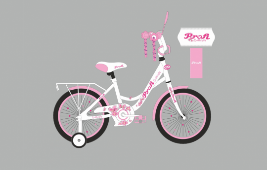 Велосипед детский PROF1 20д. Y2025 (1шт) Butterfly,SKD45,бело-малиновый,звонок,фонарь,подножка Фото