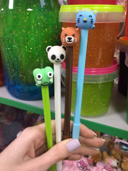 Ручка &quot;Животные&quot;: лягушка, панда, котик