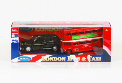 Набор Welly, автобус и лондонское такси , метал., 2 машинки, в кор. 25*10*9см (12шт)