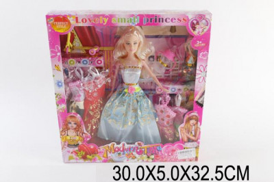 Кукла типа &quot;Барби &quot; KL858D2 (60шт/2) с мал.кукл, сапмокатом, бутил, с платьями, в коробке 50*5, 5*32, 5см