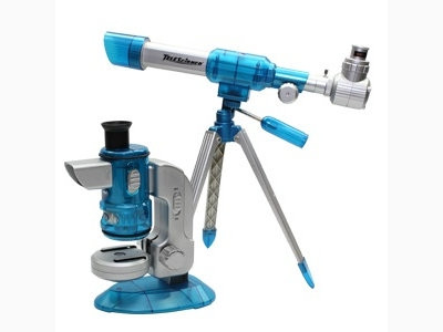 Набор микроскоп проектор 100x200x300х + астроном.телескоп синий 60/90/120 *30 ММ