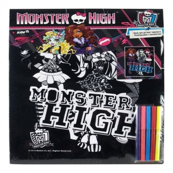 Бархатная раскраска с фломастерами Monster High