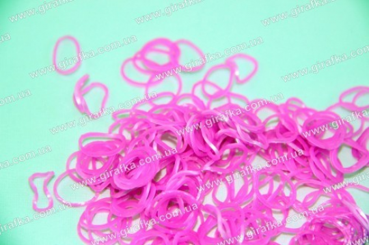 Цветные резинки для плетения 200 штук розовые перламутровые Фото