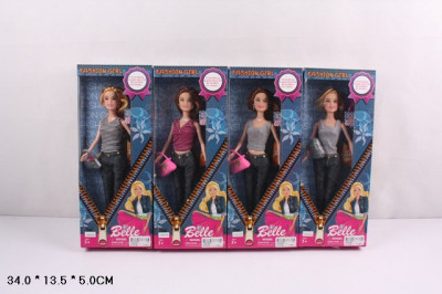 Кукла типа &quot;Барби&quot; JX600-89 (60шт/2) 4 вида, в джинсах, с сумочкой, в кор.34*5*13см