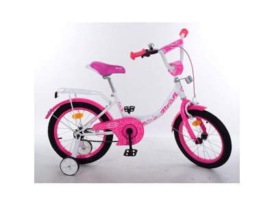 Велосипед детский PROF1 12д. Y1214 (1шт) Princess,бело-малинов.,звонок,доп.колеса