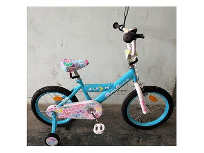 Велосипед детский PROF1 14д. L14133 (1шт) Butterfly 2,голубой, звонок,доп.колеса