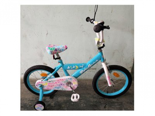 Велосипед детский PROF1 14д. L14133 (1шт) Butterfly 2,голубой, звонок,доп.колеса Фото