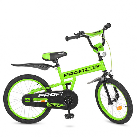Велосипед детский PROF1 20д. L20113 (1шт) Driver,салатовый,подножка Фото