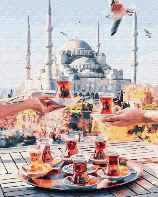 Картина по номерам Чаепитие в Стамбуле, в термопакете 40*50см Фото