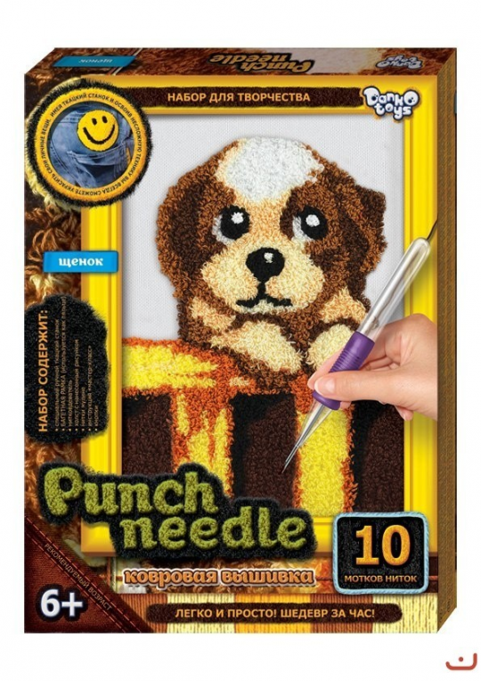 Ковровая вышивка Punch Needle Собачка Фото