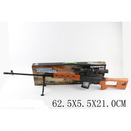 Снайперская винтовка 7557-1 свет,звук,батар.,в коробке 62,5*5,5*21 см. Фото