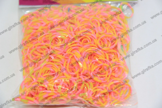 Набор резиночек для плетения 600 штук оранжево-розовые с ароматом Фото
